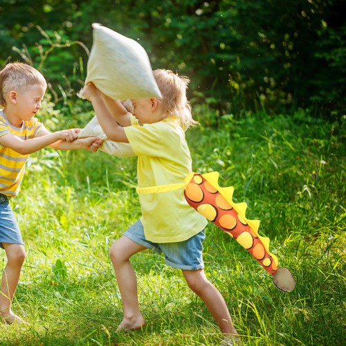 Kids yellow dinosaur - kids, tail